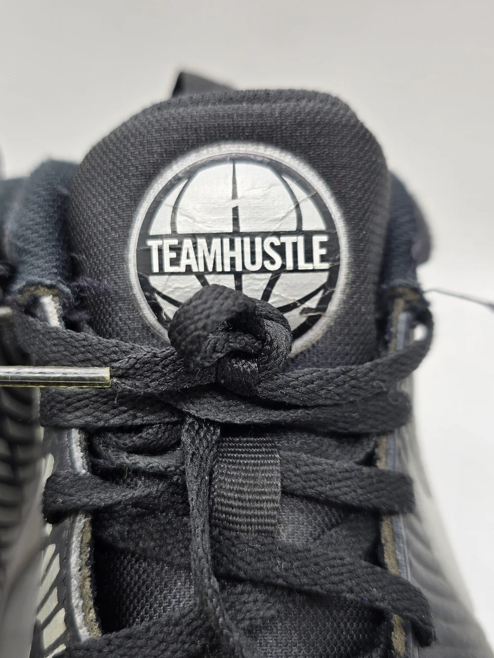 Nike Team Hustle D9 Black and Silver Basketball Shoes Size 6Y
